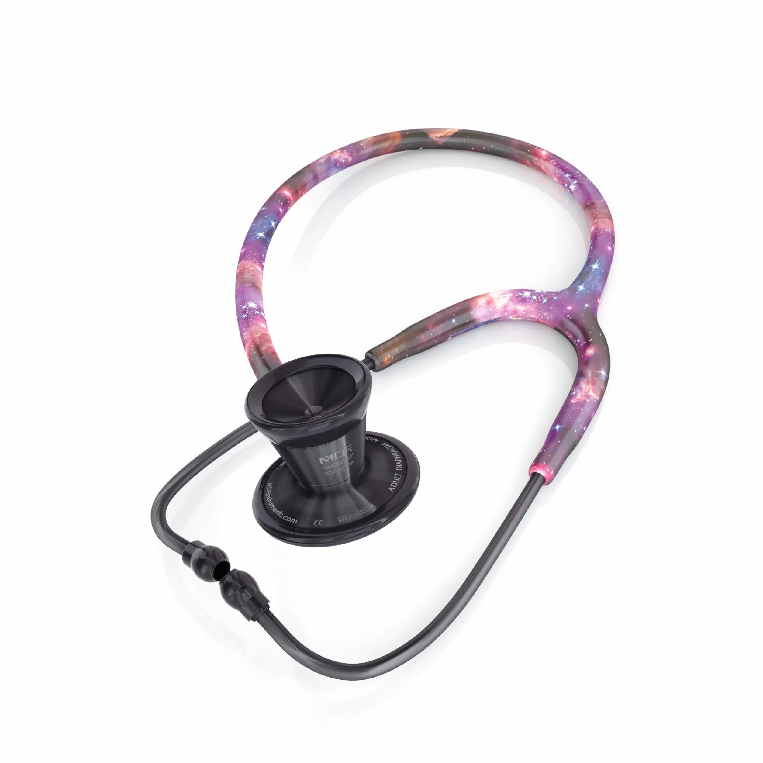 MDF Galaktyka-BlackOut ProCardial kardiologia stetoskop, lekki tytan, MDF797TGXBO + MDF Walizka Podróżna - zestaw stetoskop i diagnostyczny - Średni (MDFSCM12)