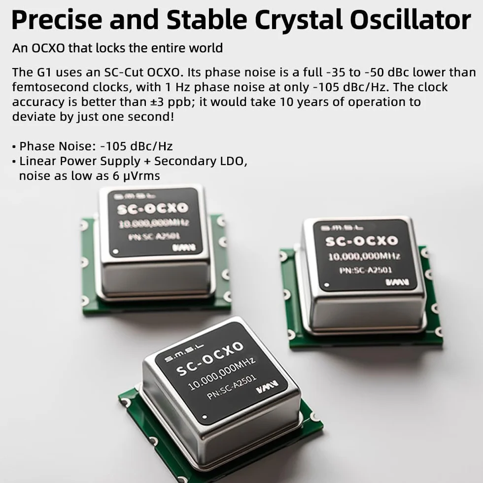 SMSL G1 zewnętrzny zegar główny 10 MHz cyfrowy precyzyjny oscylator kryształowy napęd wielokanałowy do odtwarzacza CD/DAC