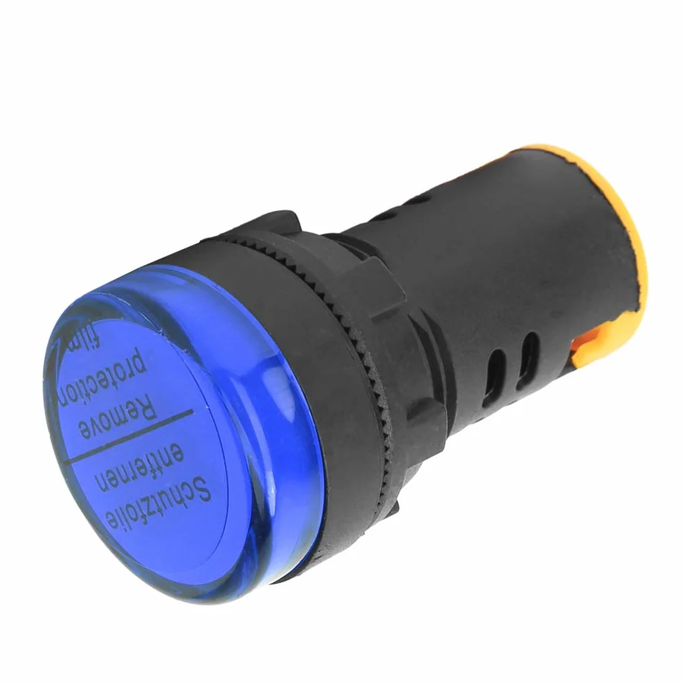 Lampka kontrolna zasilania LED, 10 szt. Lampka kontrolna zasilania LED Berm Półprzewodnikowa lampa energooszczędna φ22mm 24V AD16-22D/S(blue)