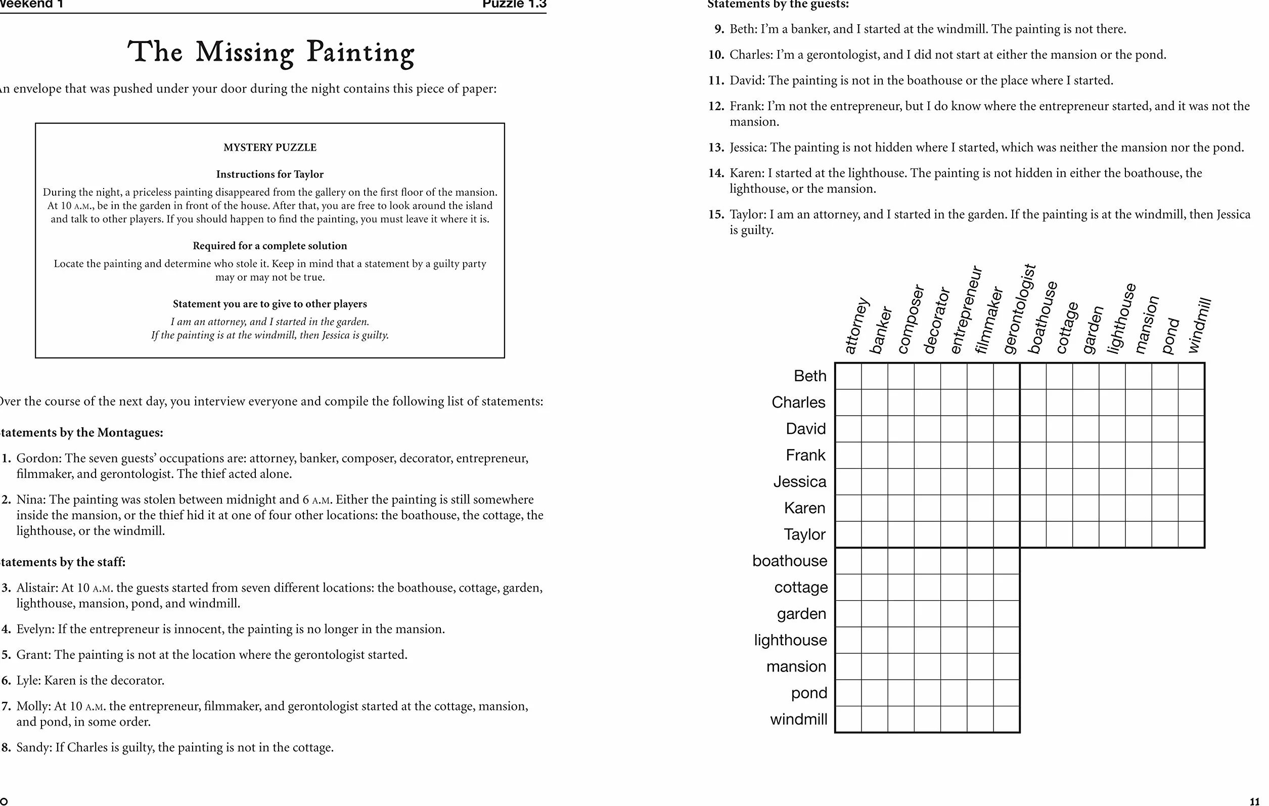 Montague Island Mysteries and Other Logic Puzzles: 1