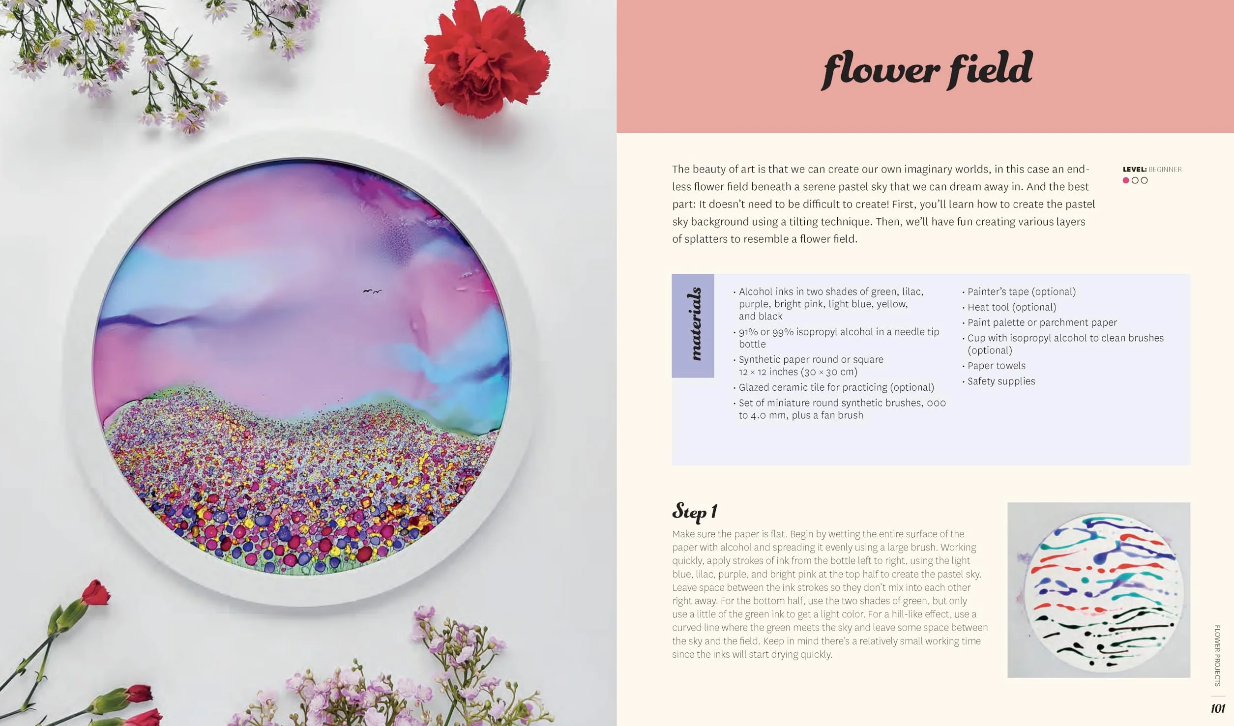 Creative Alcohol Ink Flowers: A Step-By-Step Guide to 20 Stunning Floral Designs