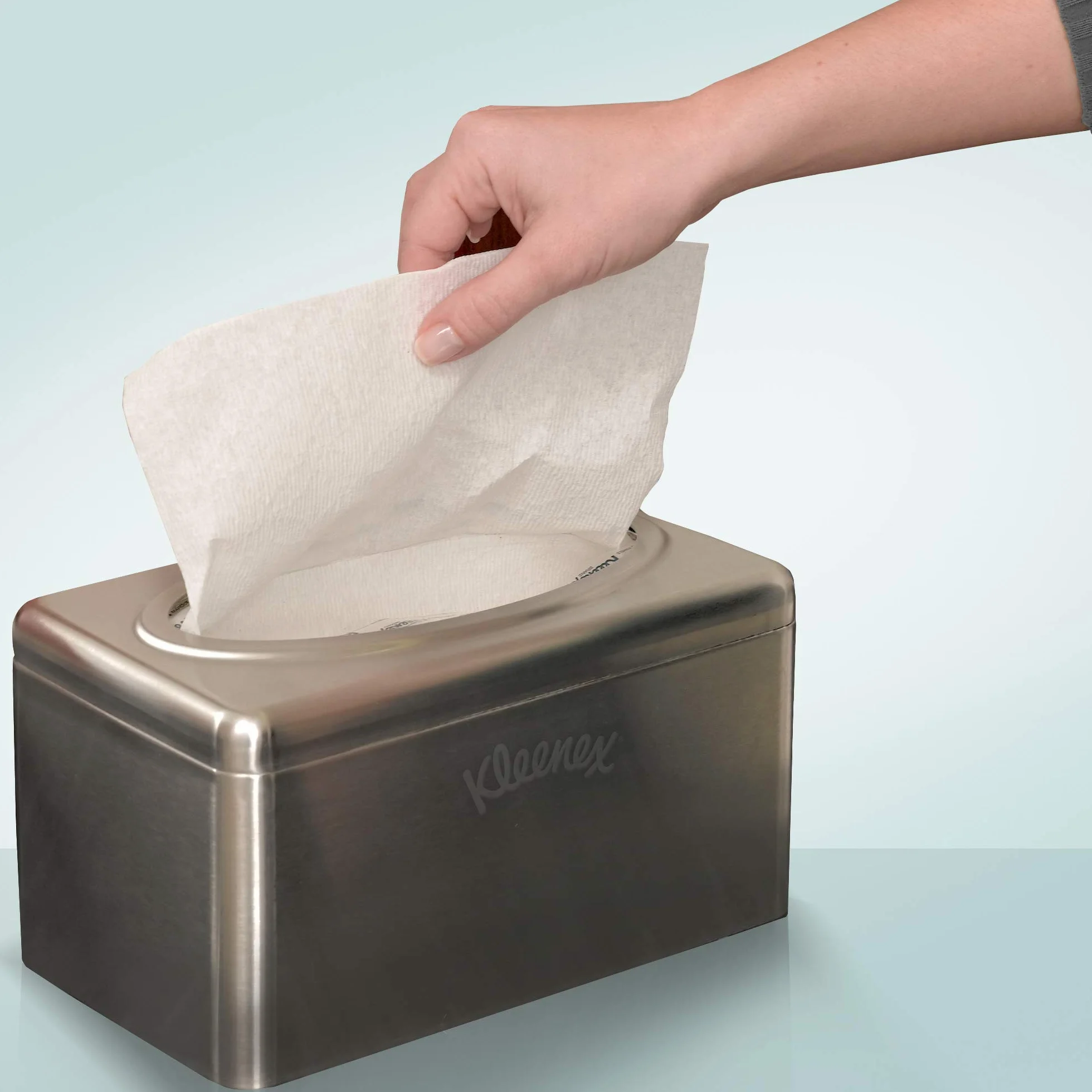 Dozownik chusteczek do rąk Kimberly-Clark Professional Pop-Up Box (kod produktu 9924) — stal nierdzewna