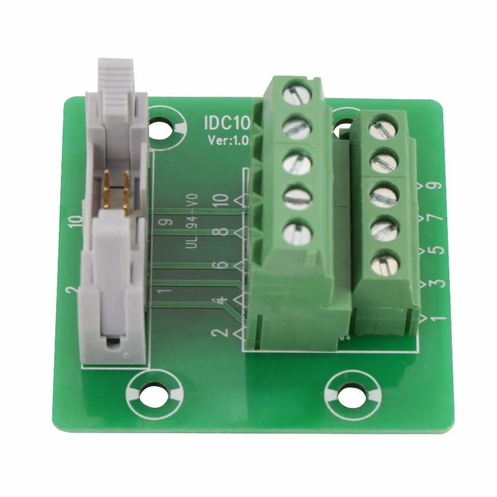Keenso IDC10P Breakout Board 10 Pin listwa z pinami uchwyt szyny DIN moduł interfejsu PLC