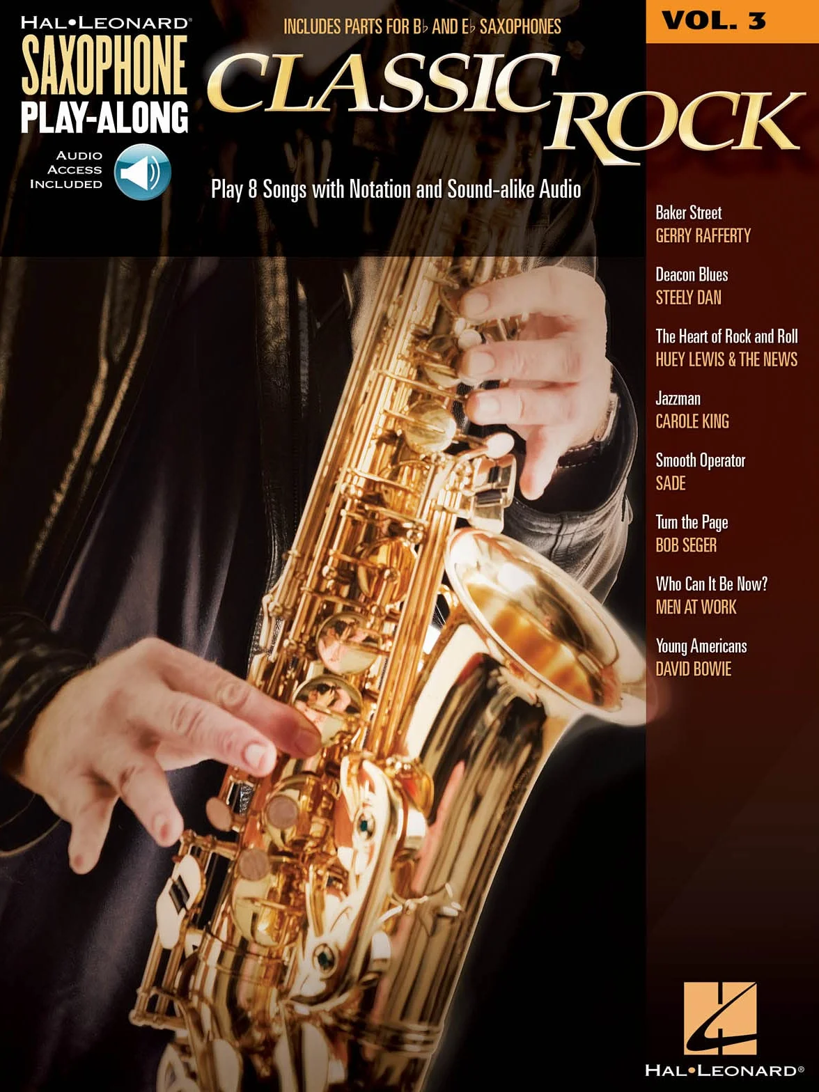 Classic Rock Saxophone Play-Along Volume 3 Book Online Audio