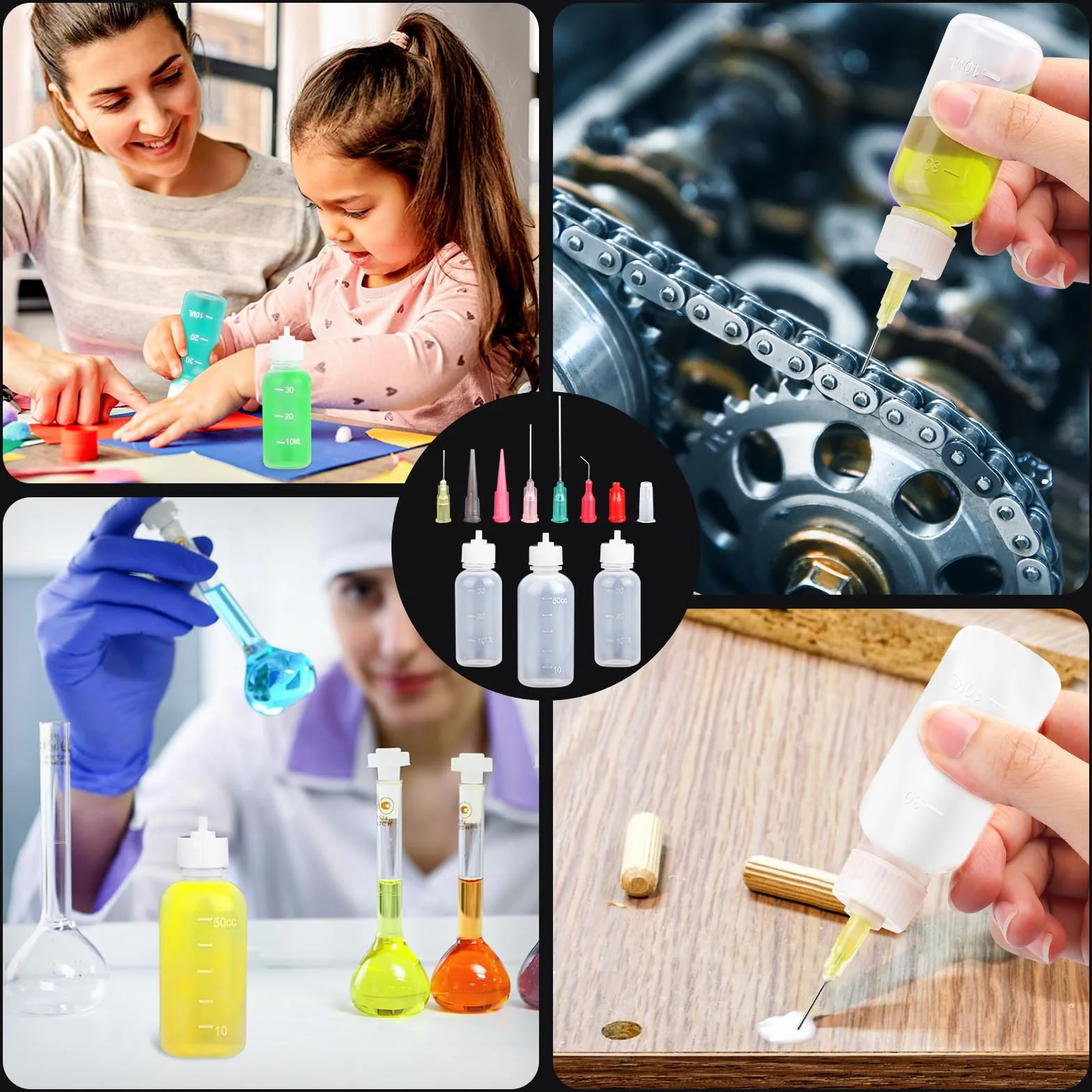 10 sztuk aplikatorów do butelek z igłami, butelka dozująca z końcówkami igłowymi, butelka do ściskania 30ml i 50ml, butelka do wyciskania z cienkimi końcówkami do płynów, kleju, oleju, farb