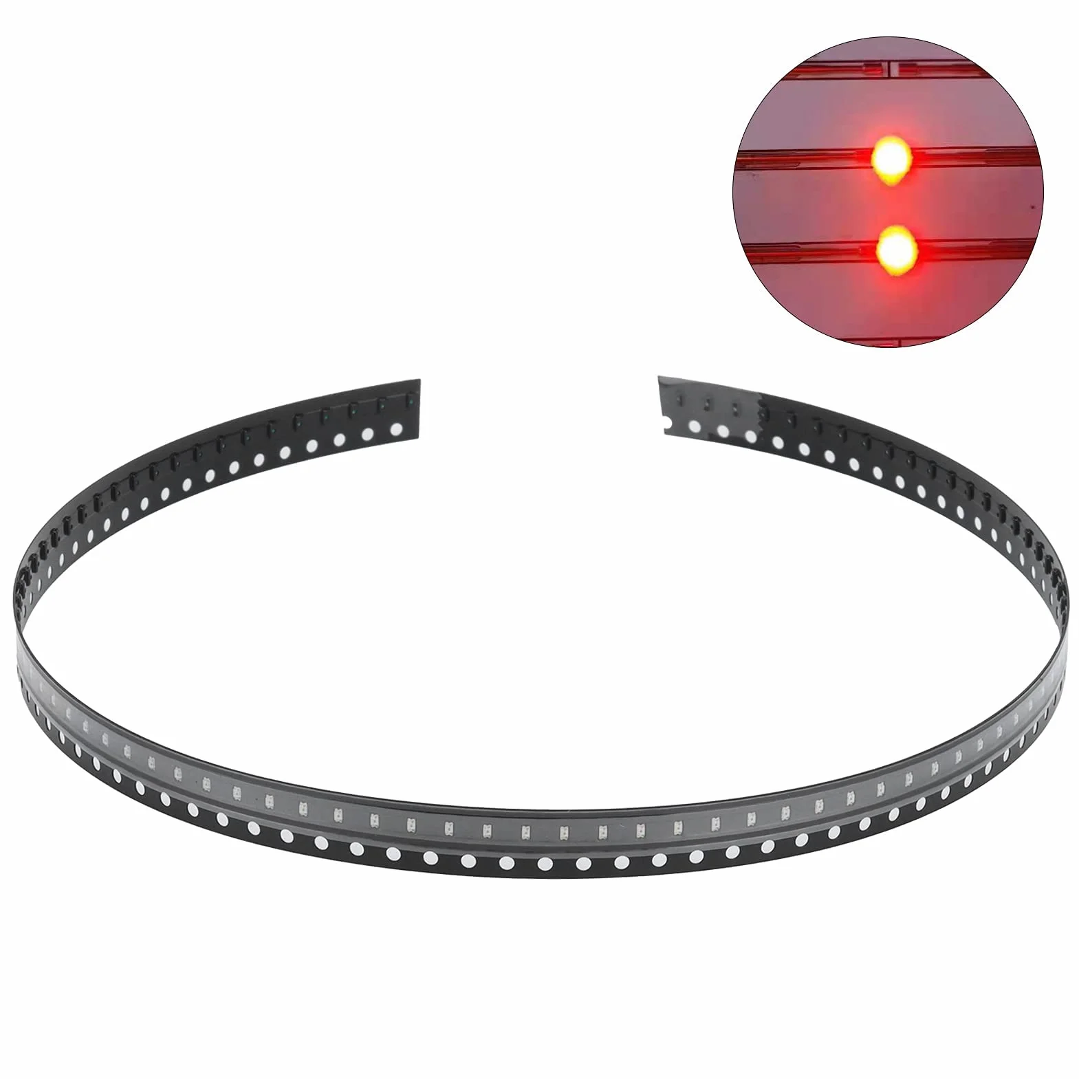 0603 Zestaw Diod LED SMD, 100 Sztuk Diod LED SMD 2800K-3200K Temperatura Barwowa 150-170mcd Jasność Wysoka Wytrzymałość Małe Niskonapięciowe SMD LED do DIY PCB(czerwony)