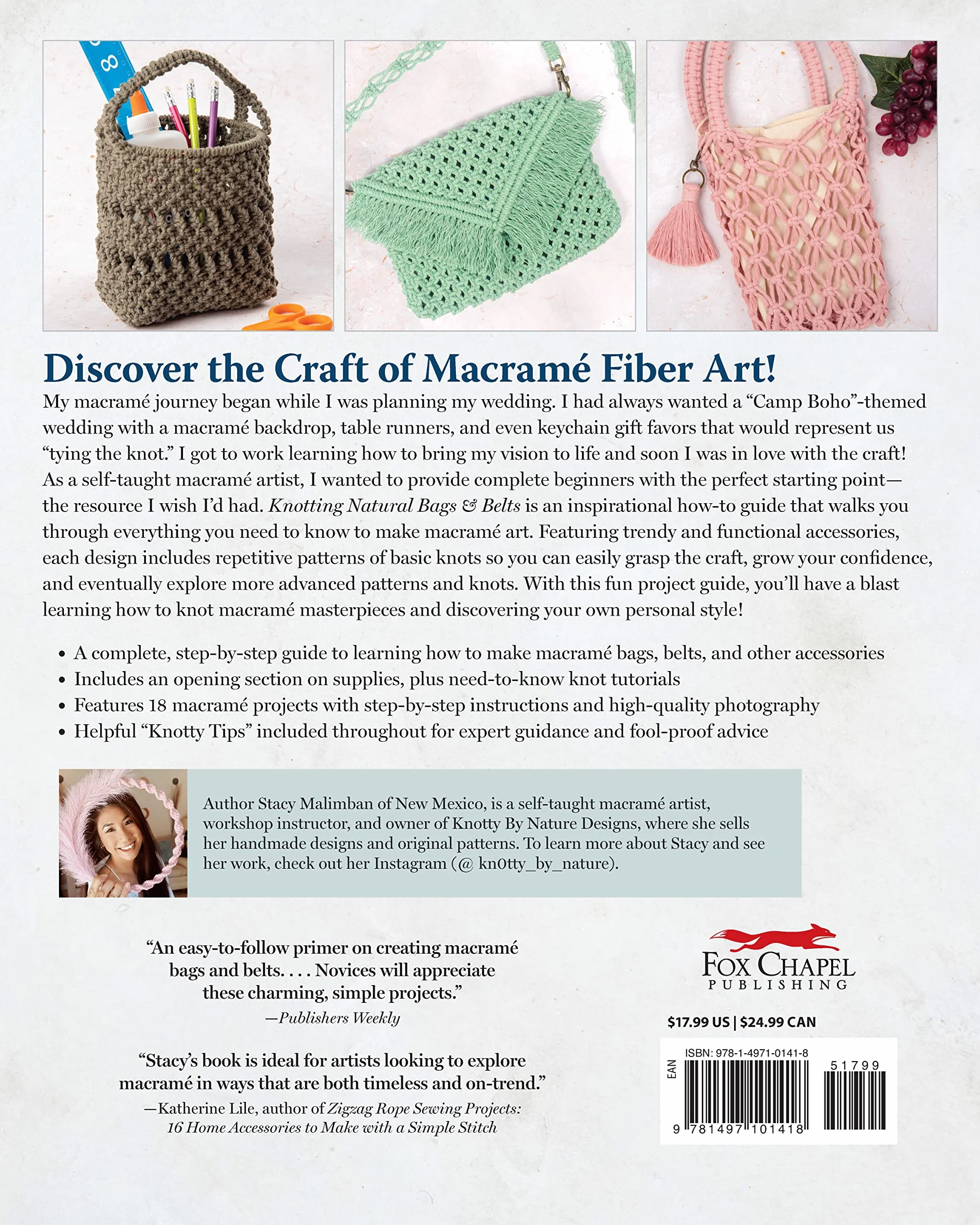 Macramé Knotting Natural Bags & Belts: 18 Beautiful Easy Projects