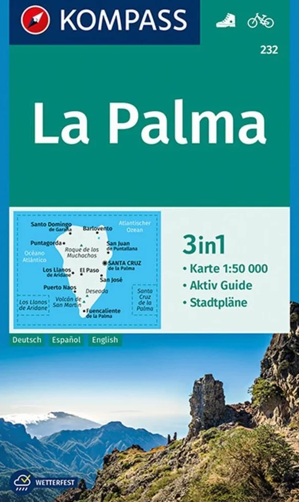 La Palma 3in1 Wanderkarte mit Aktiv Guide und Stadtplänen Fahrradfahren