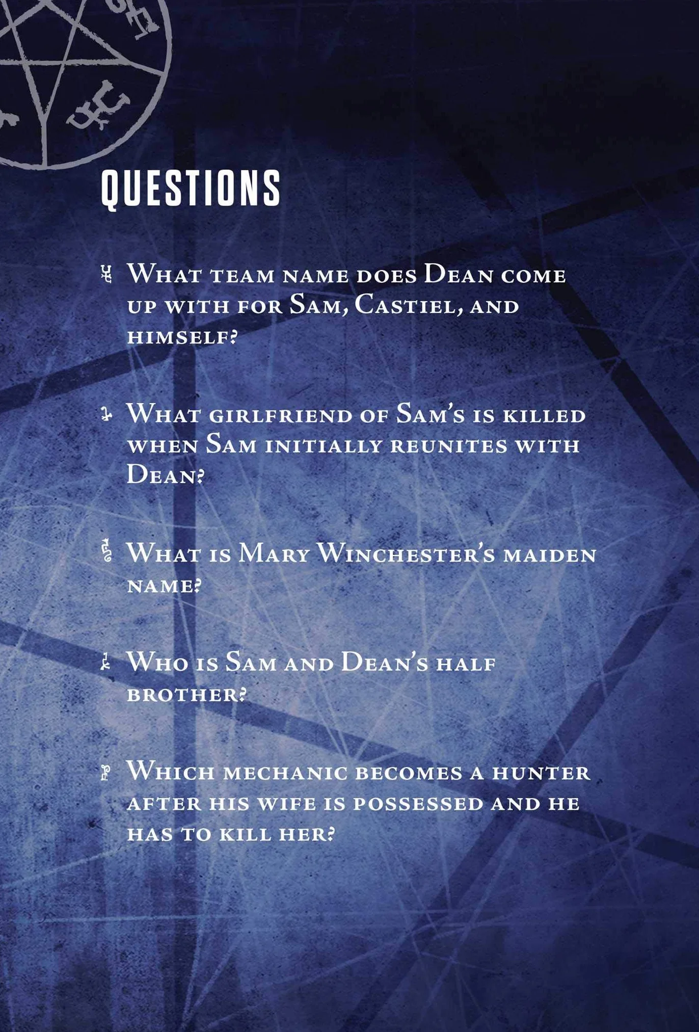 Supernatural Pop Quiz Trivia Deck: Join the Hunt