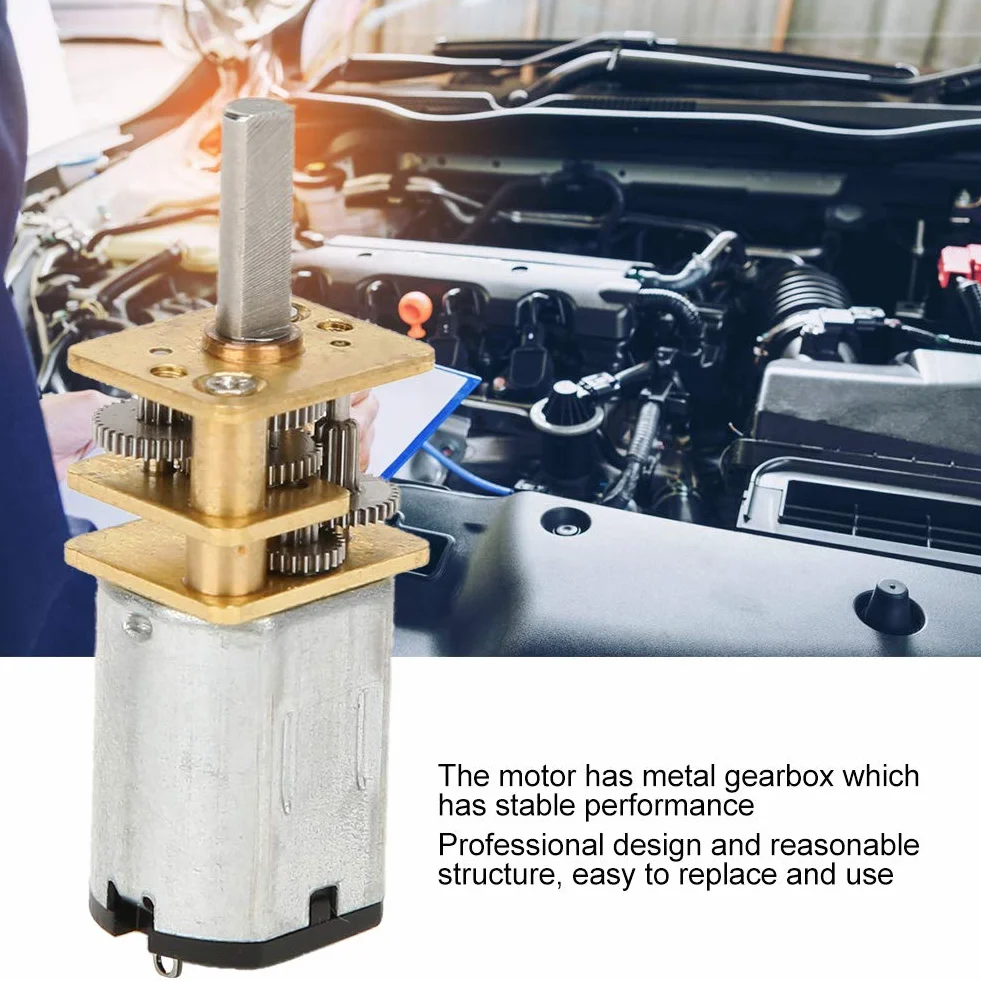 Silnik Przekładniowy GA12-N20 DC 12V z Metalową Skrzynią Biegów Redukcja Prędkości 60 500 1000 RPM Silnik Gear Motor Do Projektów Elektronicznych