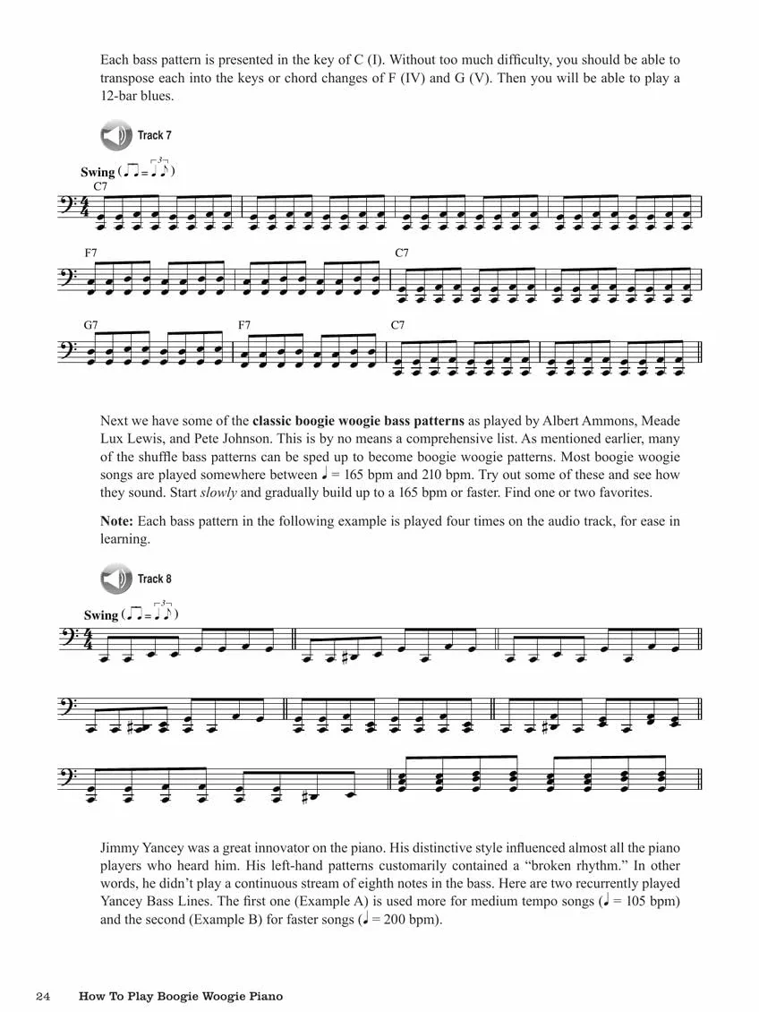 How to play boogie woogie piano clavier +enregistrements online