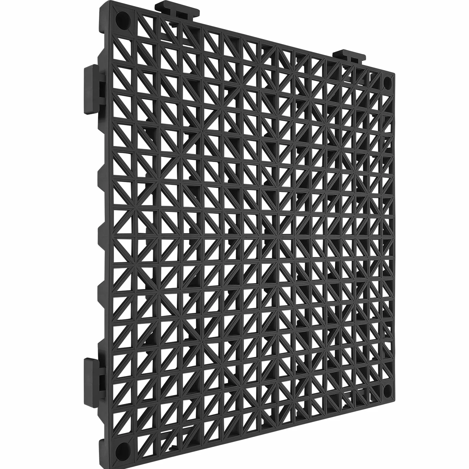 VEVOR Płytki nachodzące na siebie 12 szt. 30 x 30 cm drenażowe PCW czarne