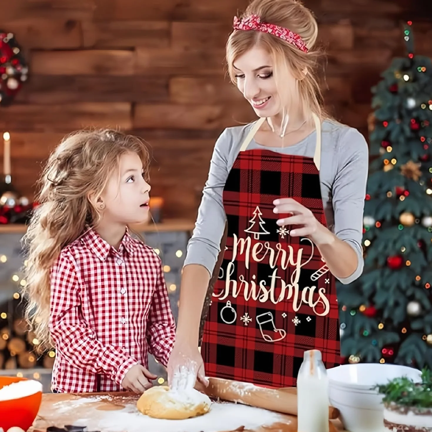 Kiuiom Fartuchy świąteczne dla kobiet i mężczyzn, świąteczny fartuch kuchenny, fartuch dla dorosłych, fartuch z napiersnikiem, kreatywny fartuch do gotowania, fartuch do grillowania, zabawny motyw
