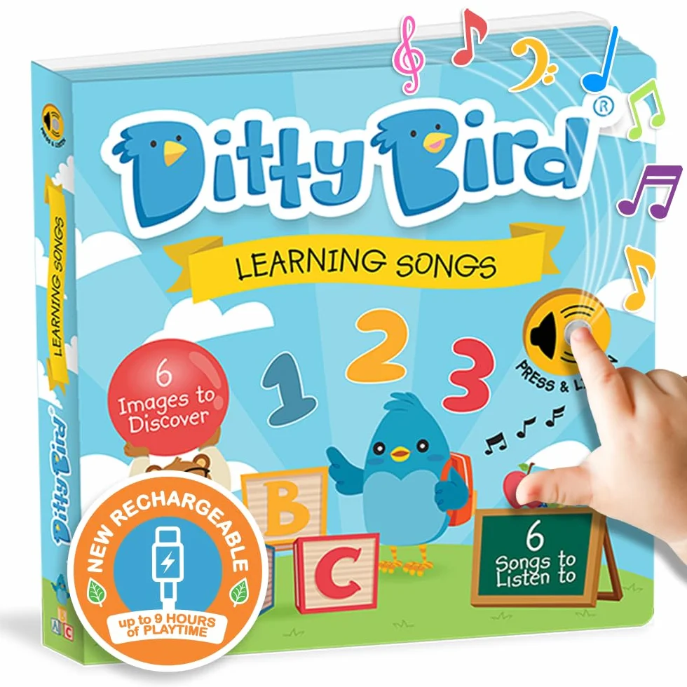 Ditty Bird | Learning Songs | Interactive Musical Book for toddlers 1- 3 | Sing-Along boardbook for baby