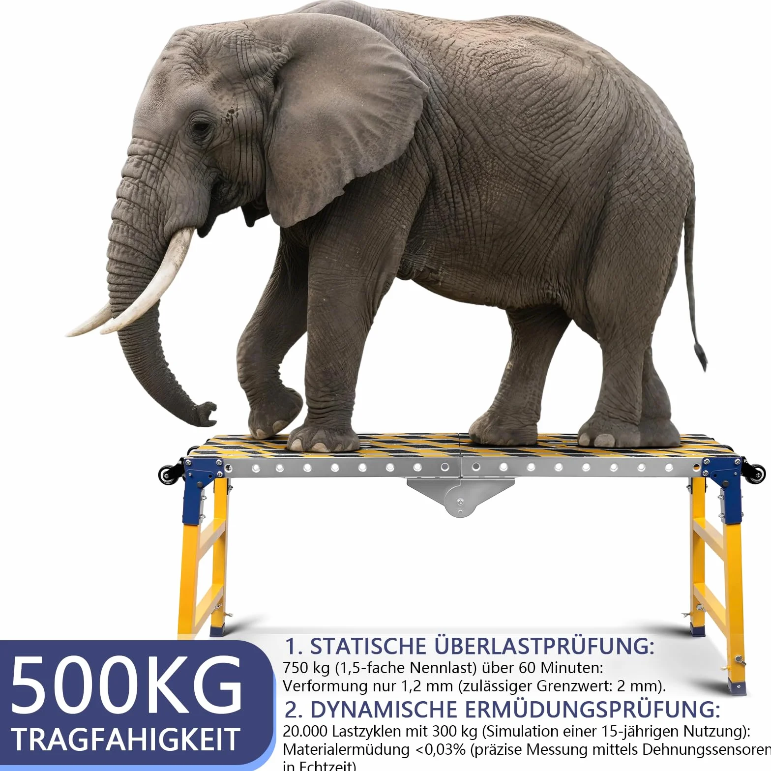 Składana platforma robocza 2 w 1 140 x 36 cm ocynkowana z regulacją