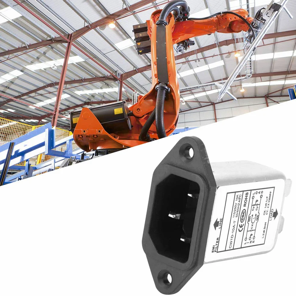 Filtr EMI gniazdo Panel Mount 10A komponentów elektronicznych