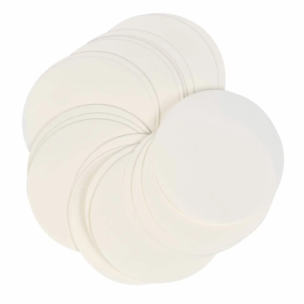 TIMESETL 100 sztuk papieru filtracyjnego laboratoryjnego, okrągłe, filtry laboratoryjne, średnica 11 cm, krążki papierowe o średniej prędkości przepływu, do zastosowań laboratoryjnych, zastosowań