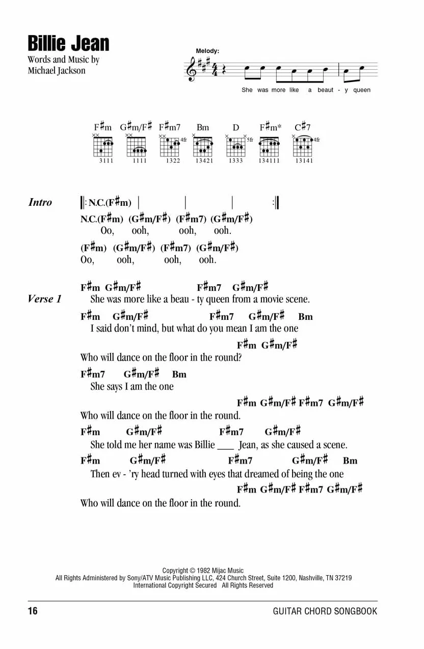 Michael Jackson Guitar Chord Songbook Recueil 27 Chansons