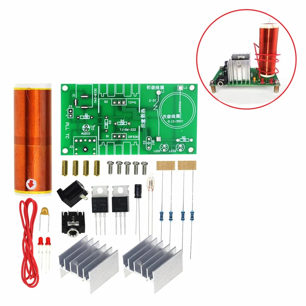 DC 15-24V 15W Mini muzyka głośnik plazmowy cewka tesli zestawy diy głośnik plazmowy Tesla transmisja bezprzewodowa zestawy diy