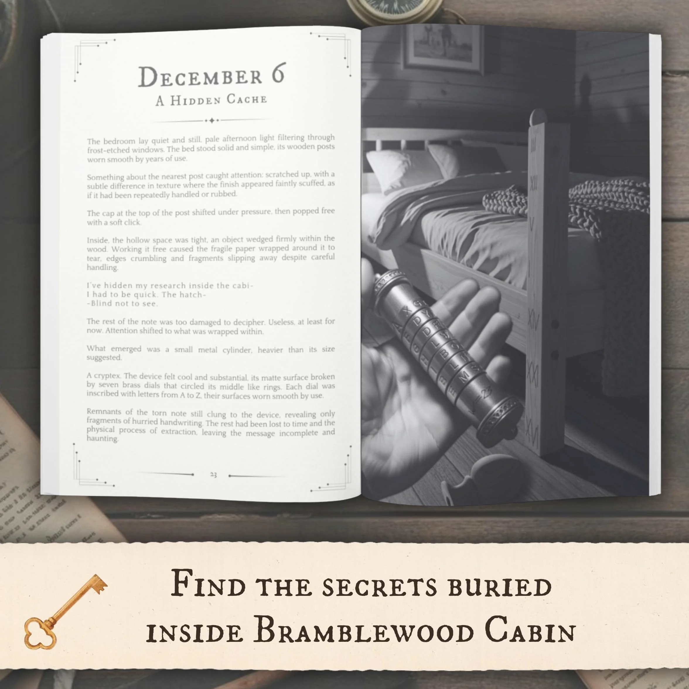 Mystery Escape Room Advent Calendar for Adults Bramblewood Cabin 24 Secrets