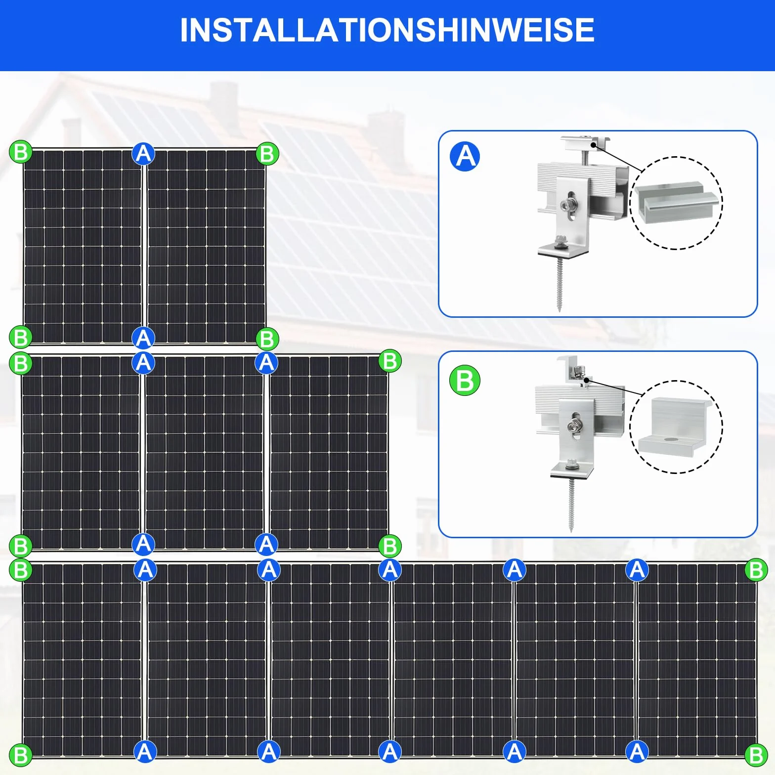 Zestaw uchwytów do modułu solarnego 10 sztuk aluminiowych do paneli słonecznych mini szyna montażowa