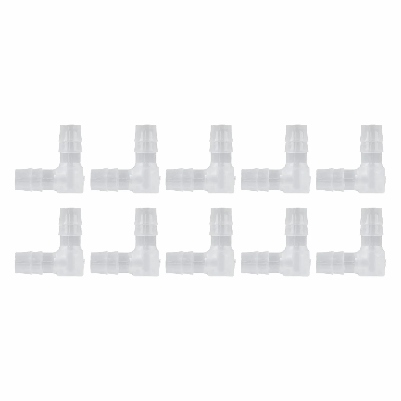 10 Sztuk Kolanko Króciec do Węża Plastikowe Kolanko Króciec do Węża montaż 90 Stopni Równy Kolczasty łącznik Adapter L Kształt do Akwarium (8 mm)
