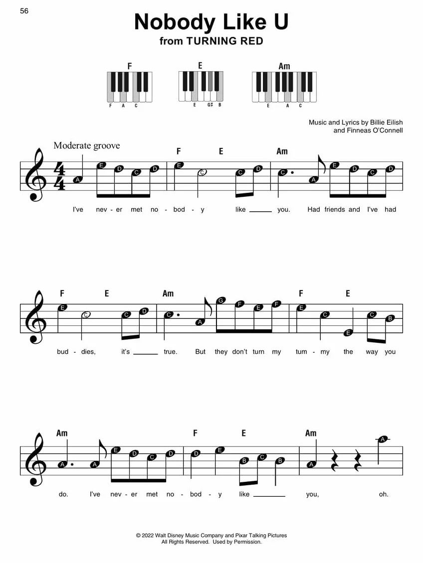 Disney Hits - Super Easy Songbook: 47 Simple Arrangements for Piano with Lyrics