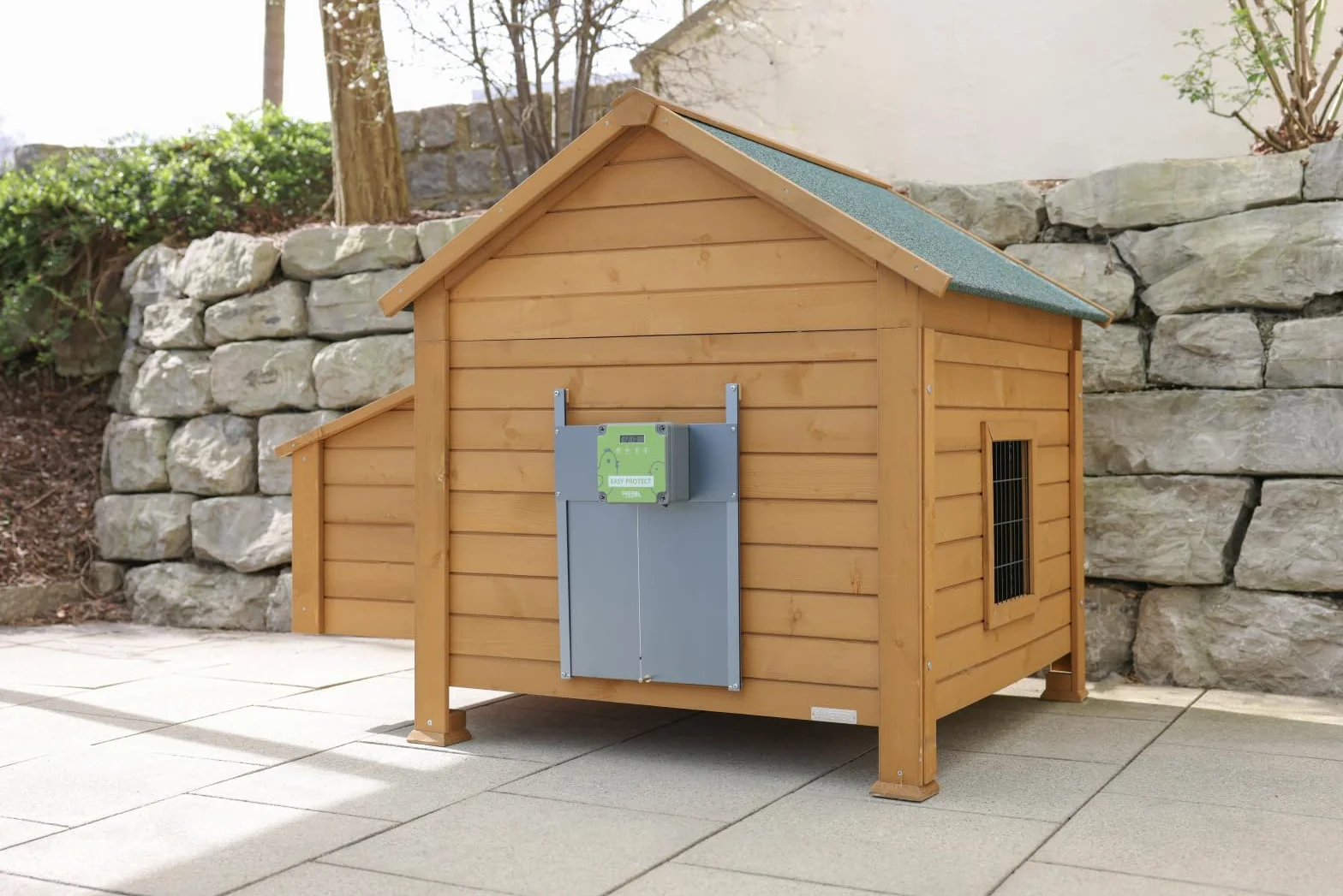 Kerbl Automatyczne drzwi dla kur, kompletny zestaw EasyProtect, z czujnikiem światła, szer. x wys. 32,5 x 58 cm, zasilanie bateryjne lub sieciowe, 70590