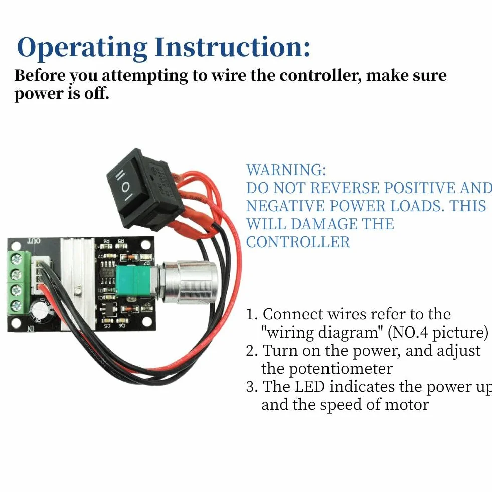 Regulator prędkości 6-28V 3A DC PWM sterowanie silnikiem regulowany regulator obrotów przełącznik sterujący