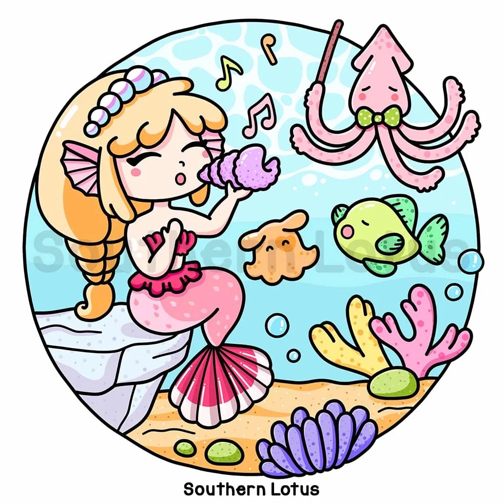 Ocean Home: Coloring Book for Adults and Teens with Mermaids and Sea Animals