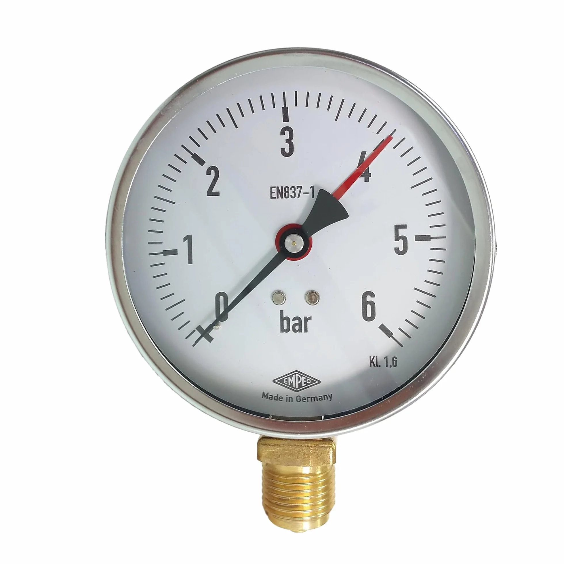 Manometr, NG100, 0-10bar, G1/2" na dole