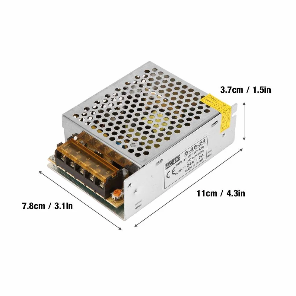 Transformator-Netzteilplatine, 110V-220V AC 24V / 2A Schaltnetzteil-Treiber Spannungswandler-Modul-Adapter
