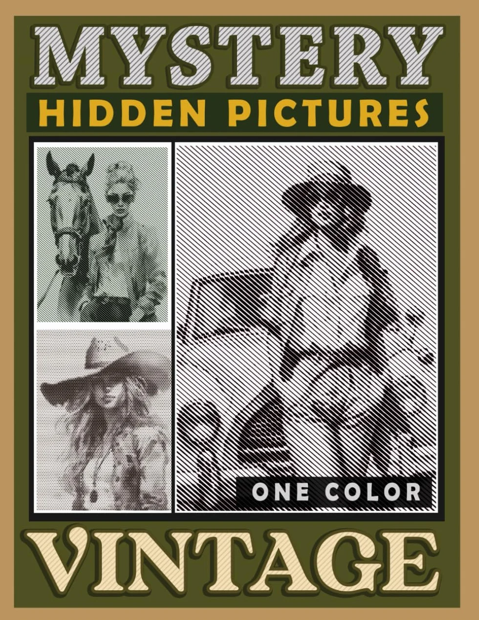 Mystery Dots Lines Spirals Hidden Pictures Vintage: Nostalgize Timeless Beauty with this One Color Coloring Book, Great for Relaxation and Stress Relief