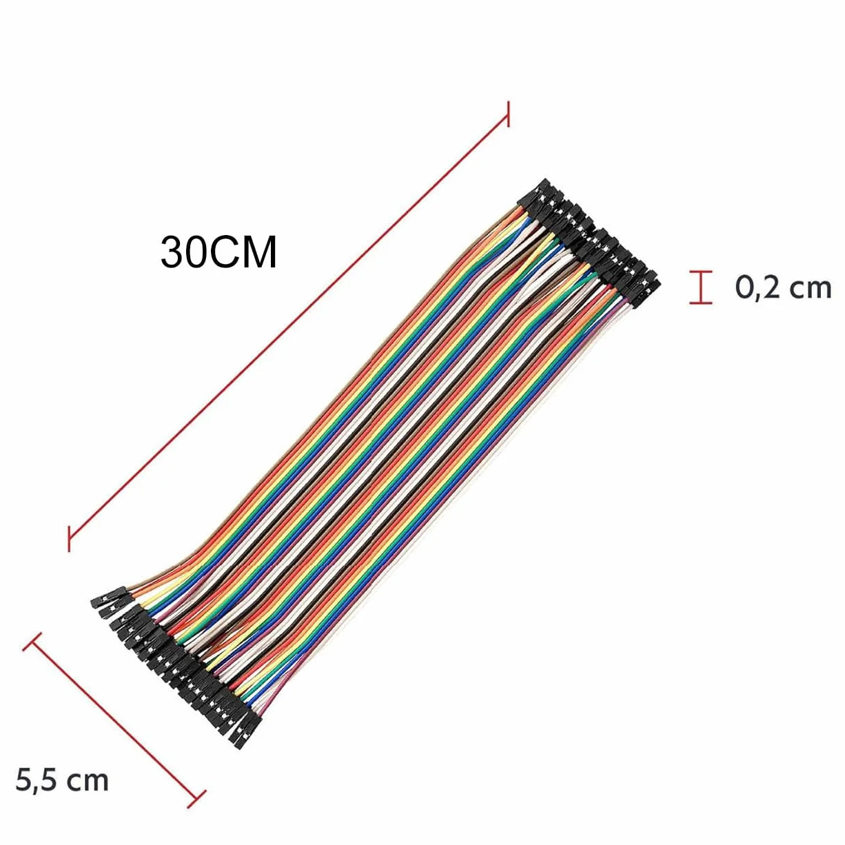 Kabel Dupont żeński 30 cm zworka płytka bazowa