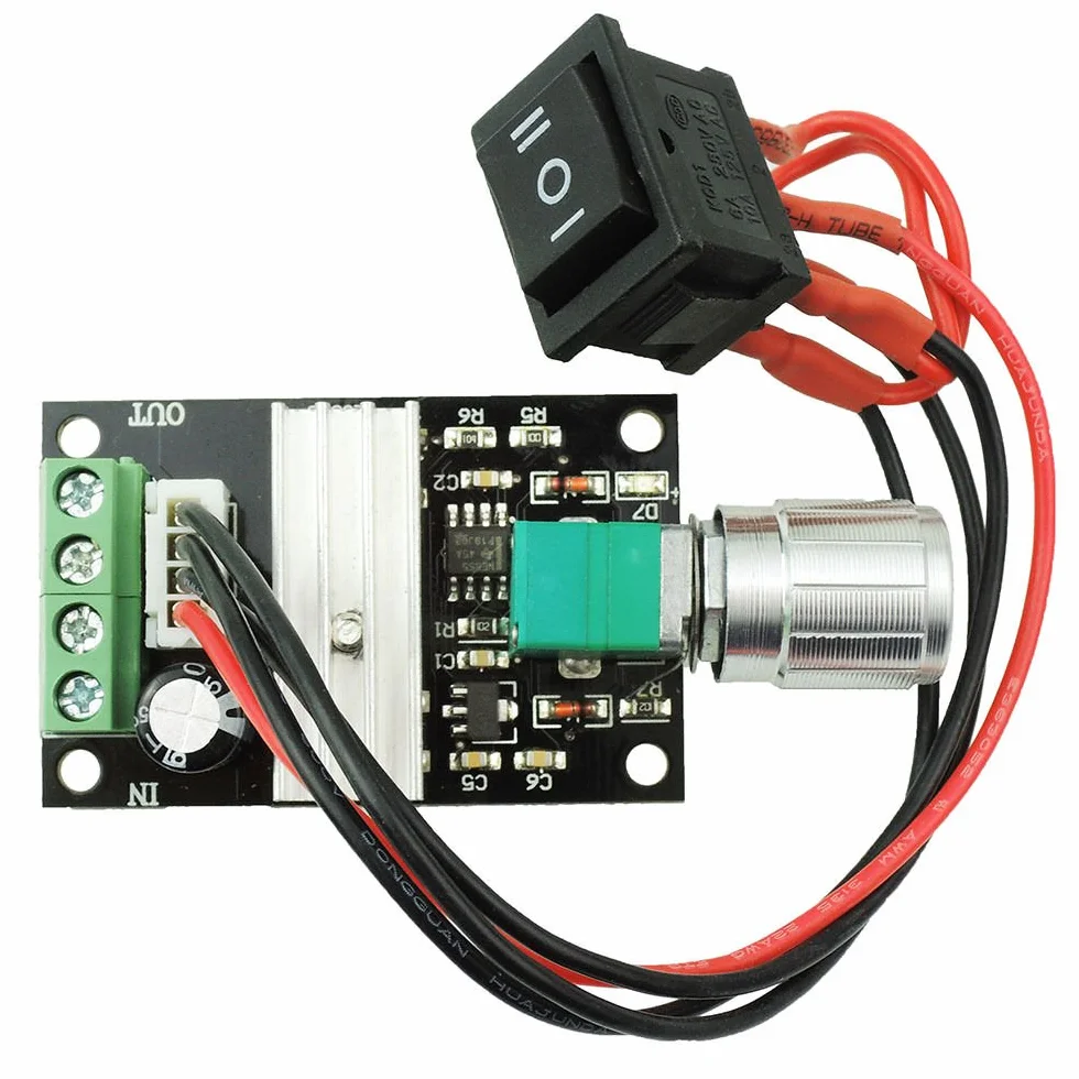 Regulator prędkości 6-28V 3A DC PWM sterowanie silnikiem regulowany regulator obrotów przełącznik sterujący