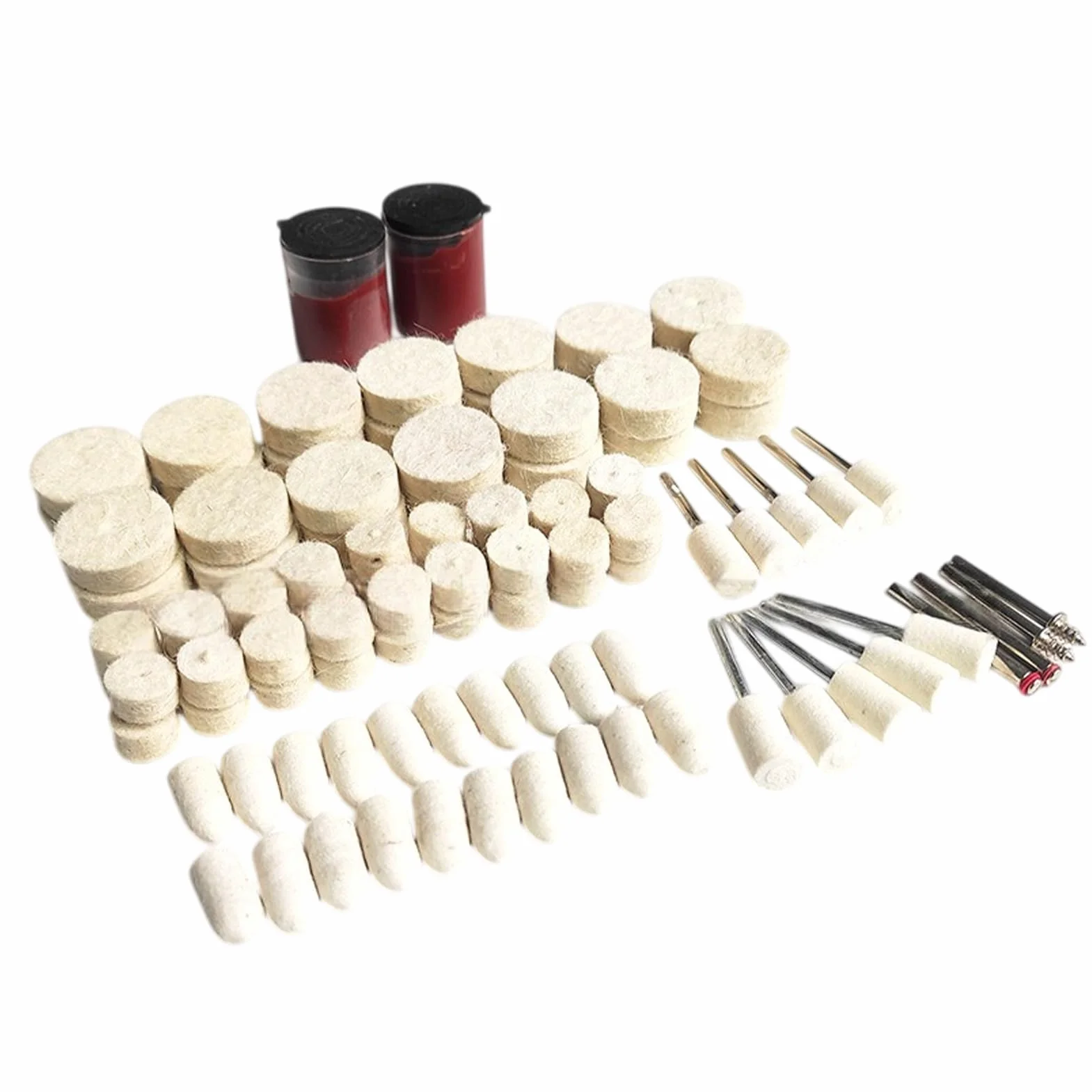 Zestaw 80 sztuk filcowych tarcz polerskich 1/8" do metalu i szkła