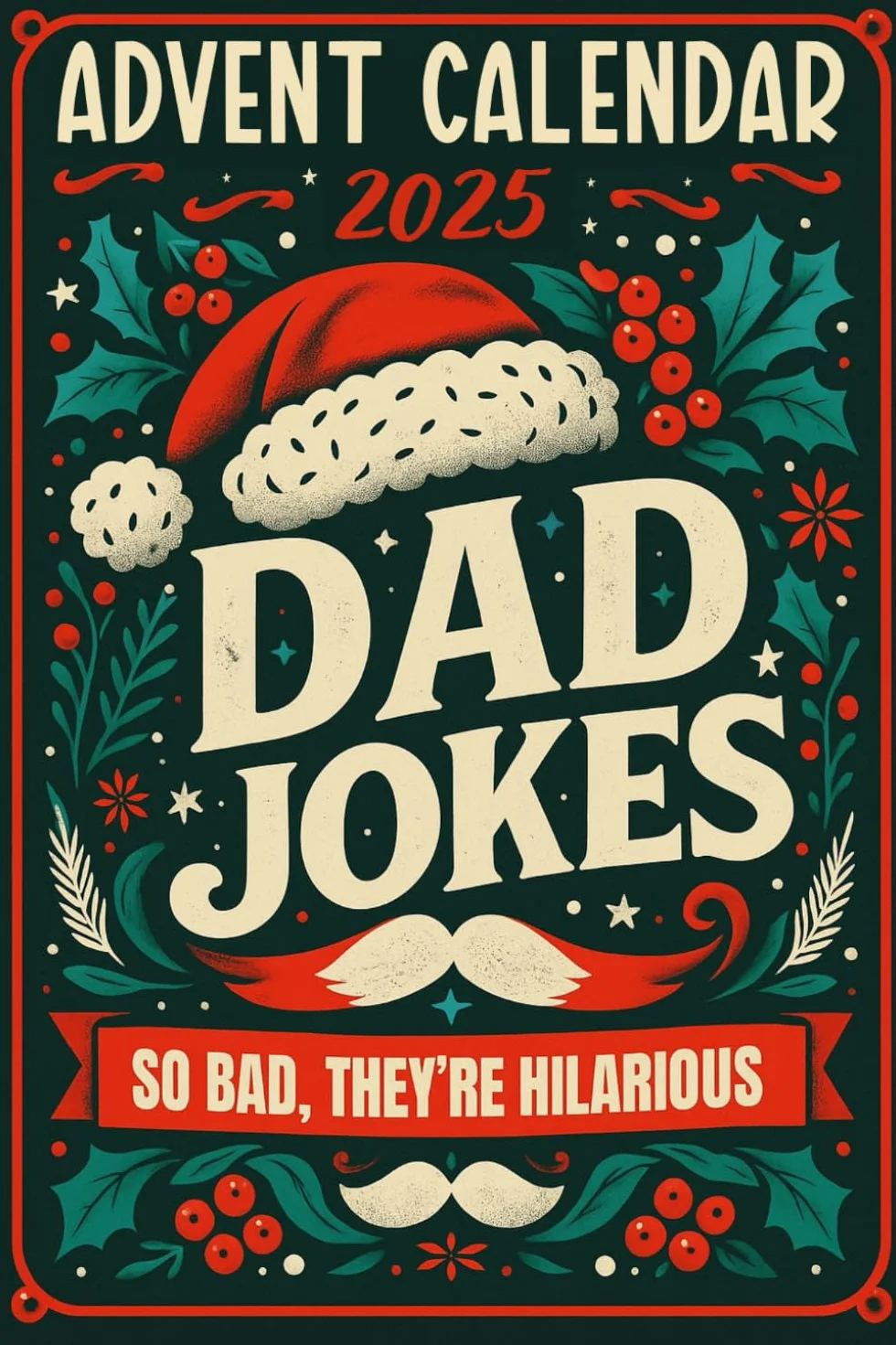 Advent Calendar 2025: Dad Jokes: 24 Days of Festive Fun for Adults, Family-Friendly Humor, Great Gift for Men and Women