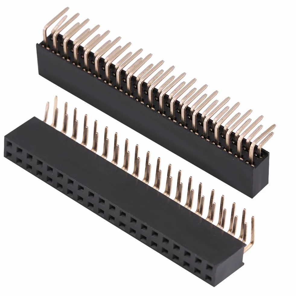 3 szt. 2x20 Pinów o Rozstawie 2,54mm żeńskie Nagłówki Pinów żeńskie Nagłówki żeńskie Dwurzędowe Kątowe Nagłówki Pinów