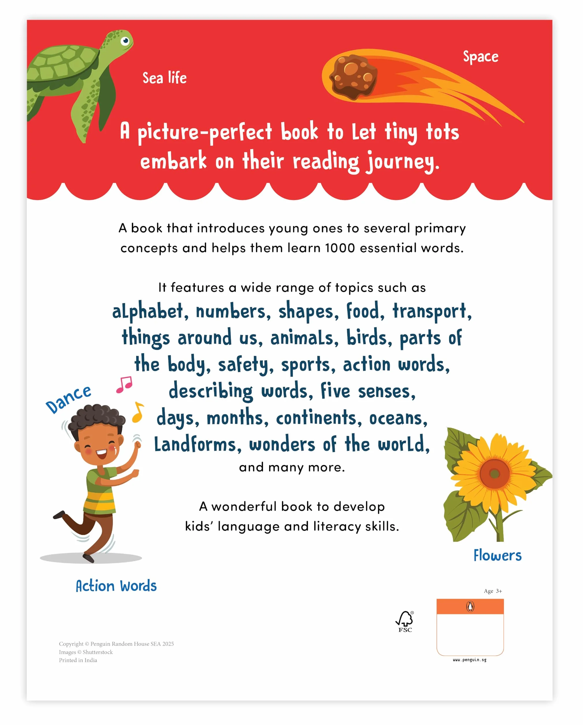 My First 1000 Words: Illustrated Picture Book to Learn 1000 Important Words | Includes Body Parts, Things Around Us, Musical Instruments, Sports, Land ... Skills [Penguin Early Learning Series]
