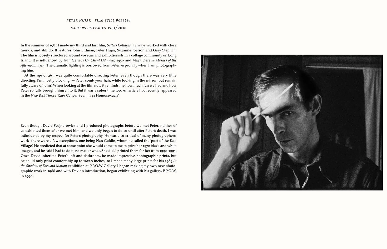 Peter Hujar Behind the Camera and in the Darkroom
