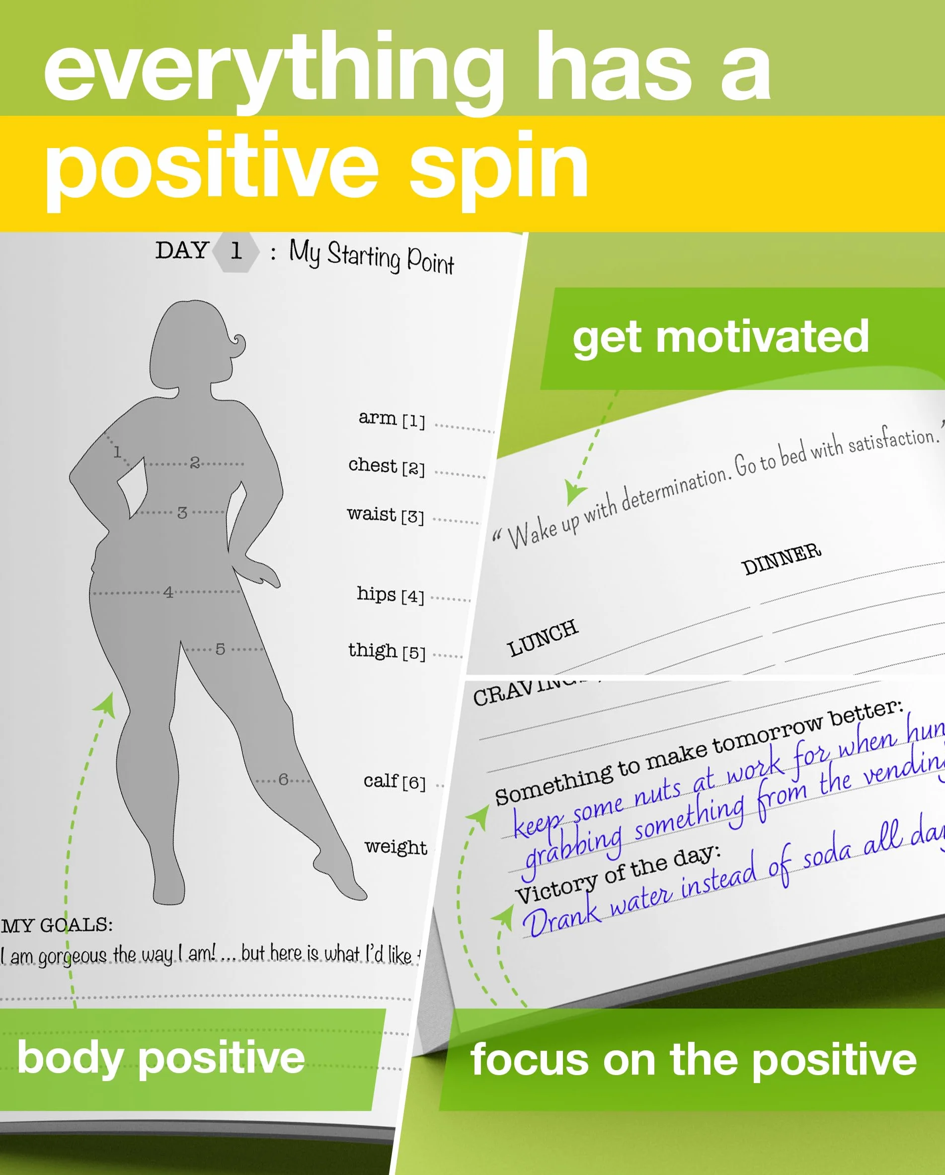 Hello New Me Daily Food and Exercise Journal 90 Days Meal and Activity Tracker