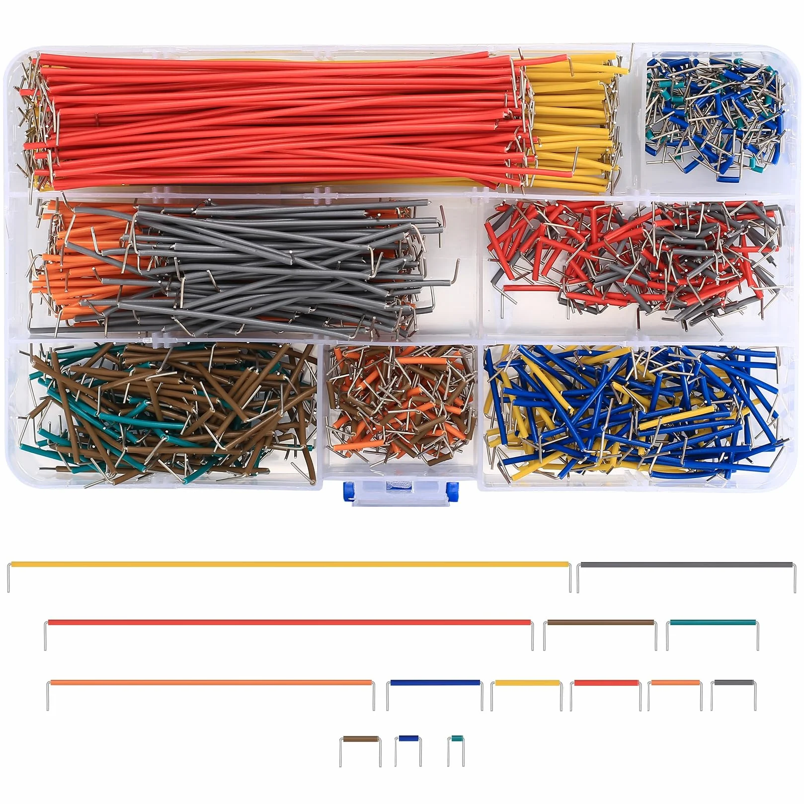 HAOCHEN 840 sztuk Jumper Wire Set, Breadboard Jumper Cable Bridges, Male to Male z plastikowym pudełkiem