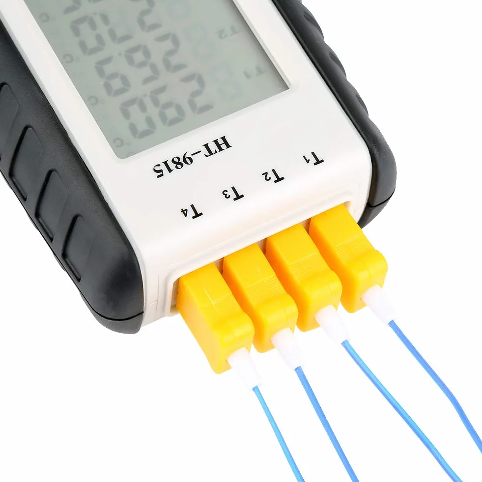 Cyfrowy Termometr z termoparą Typ K 4-kanałowy Miernik Wysokiej Temperatury Wyświetlacz LCD
