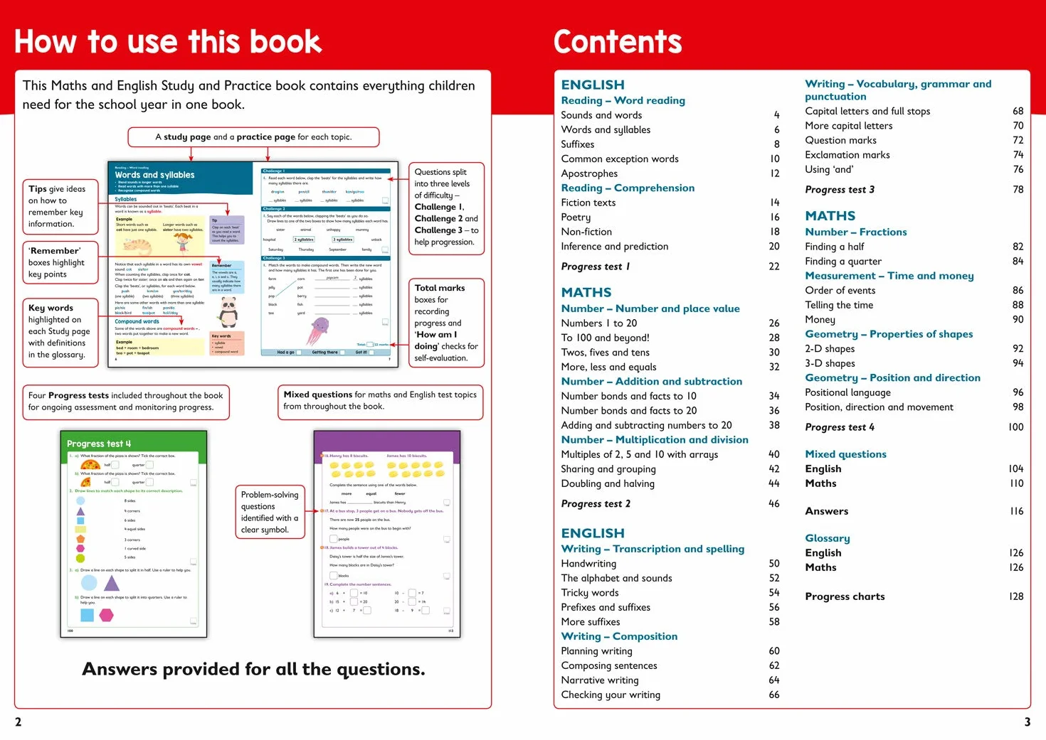 Year 1 Maths and English KS1 Targeted Study & Practice Book: Ideal for use at home