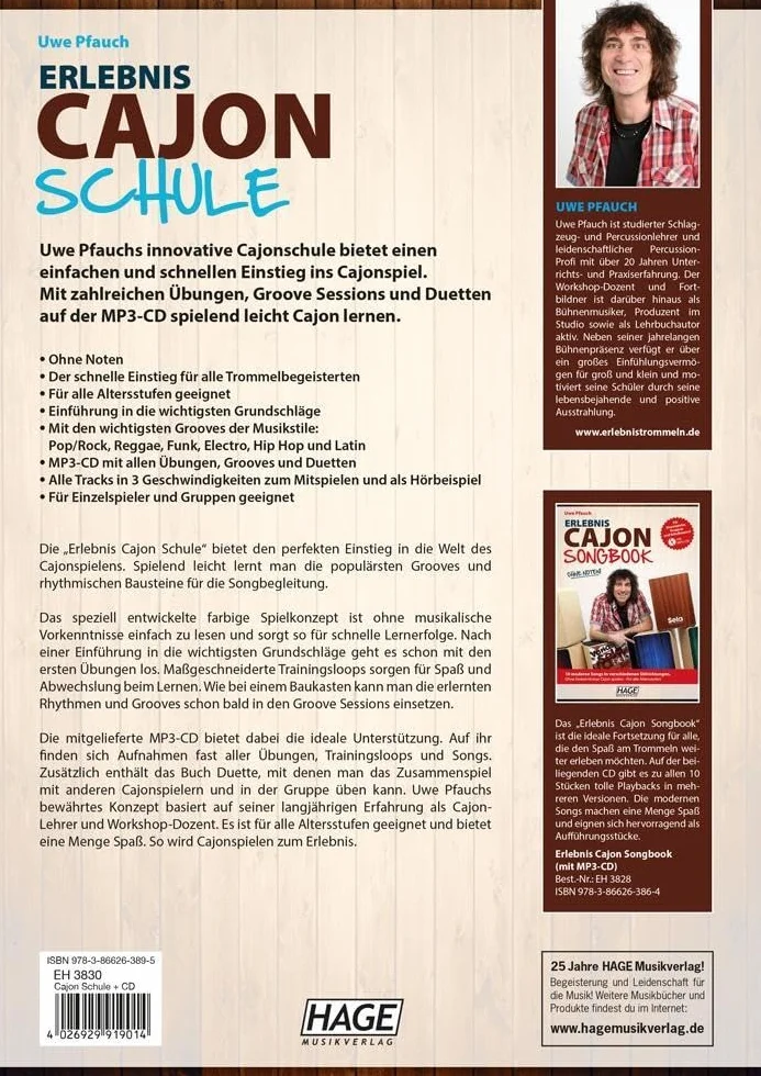 Erlebnis Cajon Schule mit MP3-CD: Schneller Einstieg ins Cajonspiel für alle Altersstufen