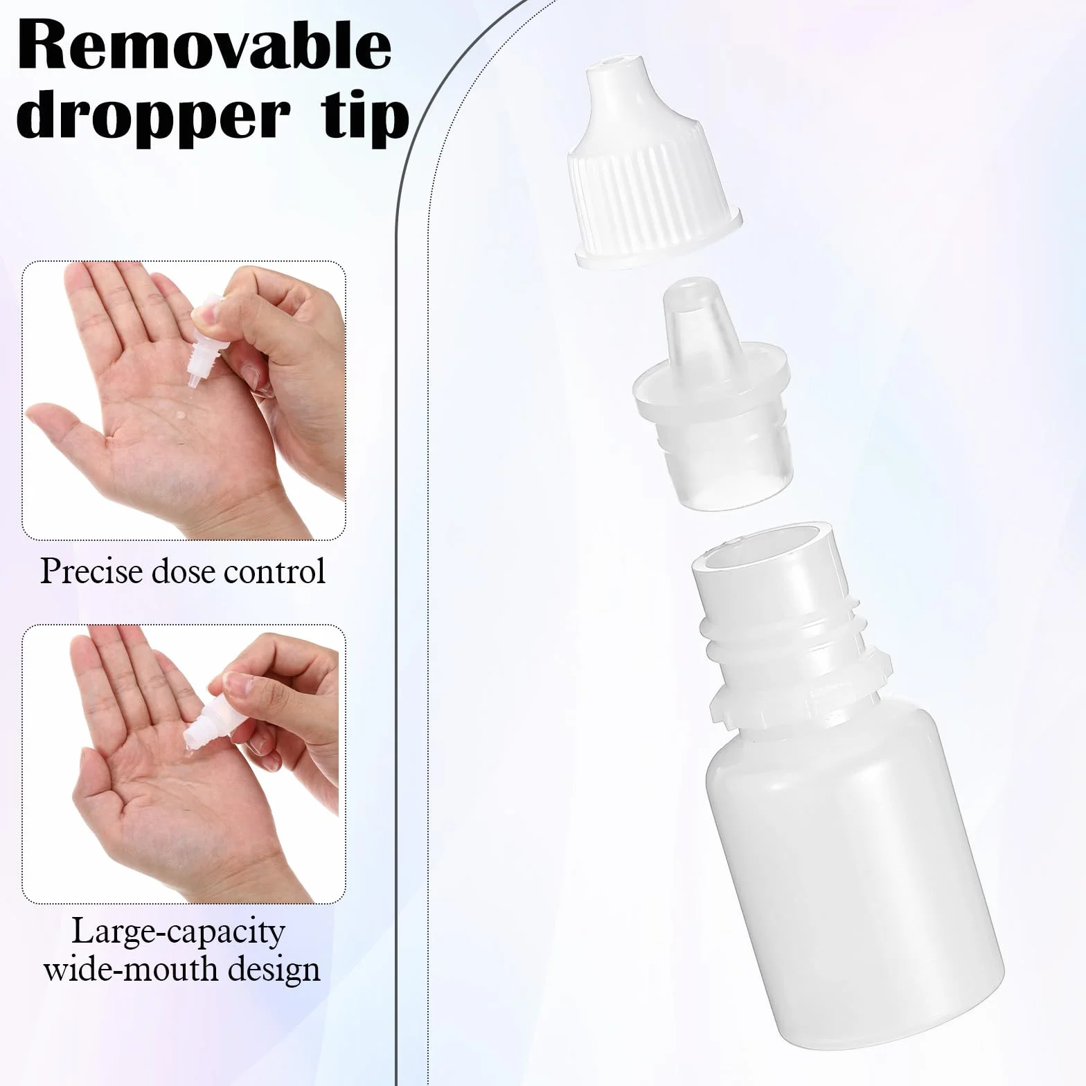 Plastikowa butelka ściskana 5ml z kroplomierzem, pusta butelka z pipetą do oczu