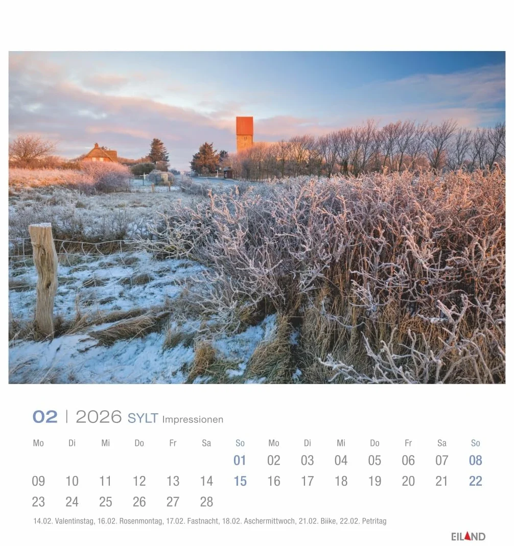 Sylt Impressionen Postkartenkalender 2026: Die schönsten Seiten der Insel, Fotokalender mit monatlichen Postkarten