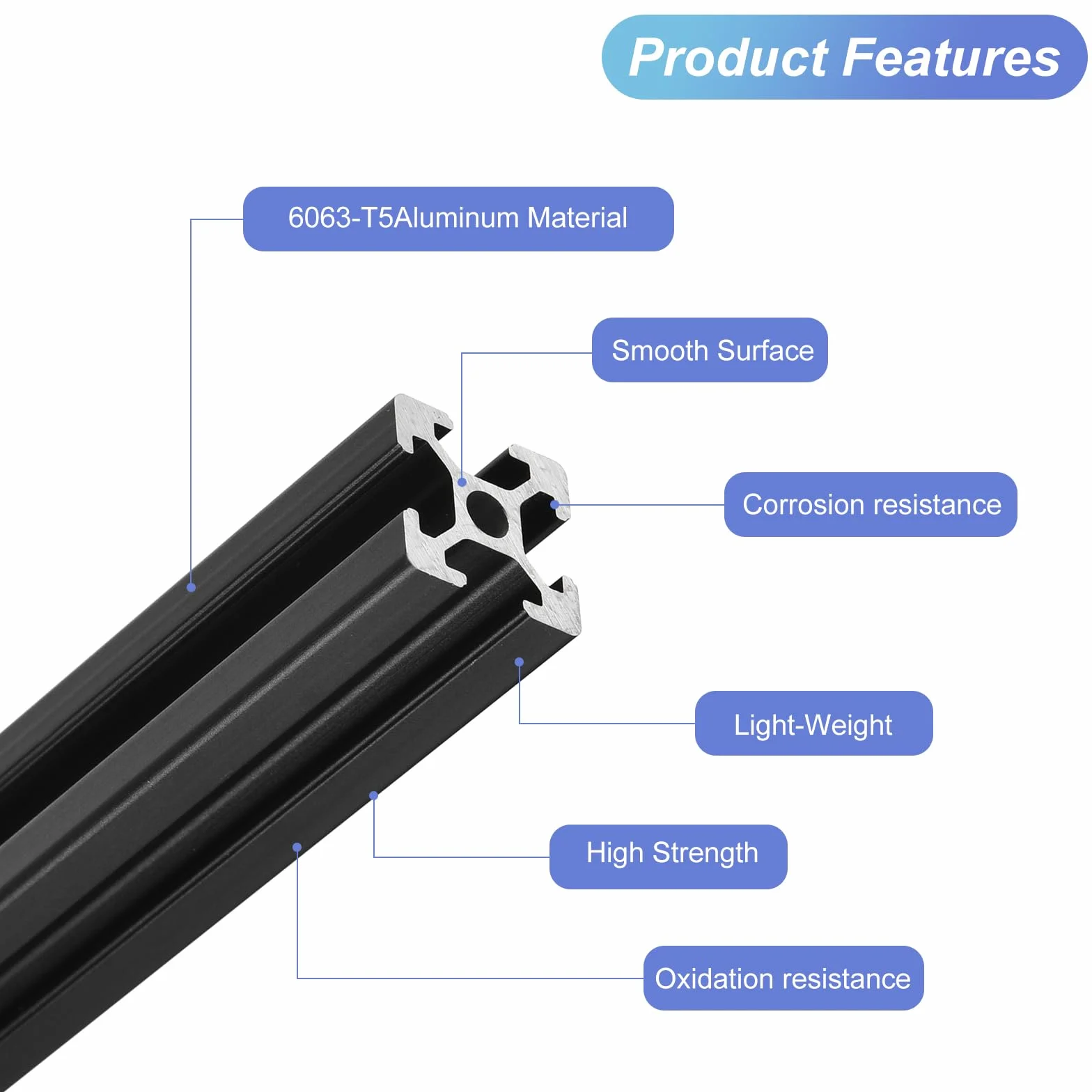 Gniazdo wytłaczane z aluminium 350 mm czarny anodowana szyna liniowa do drukarki 3D 4 szt