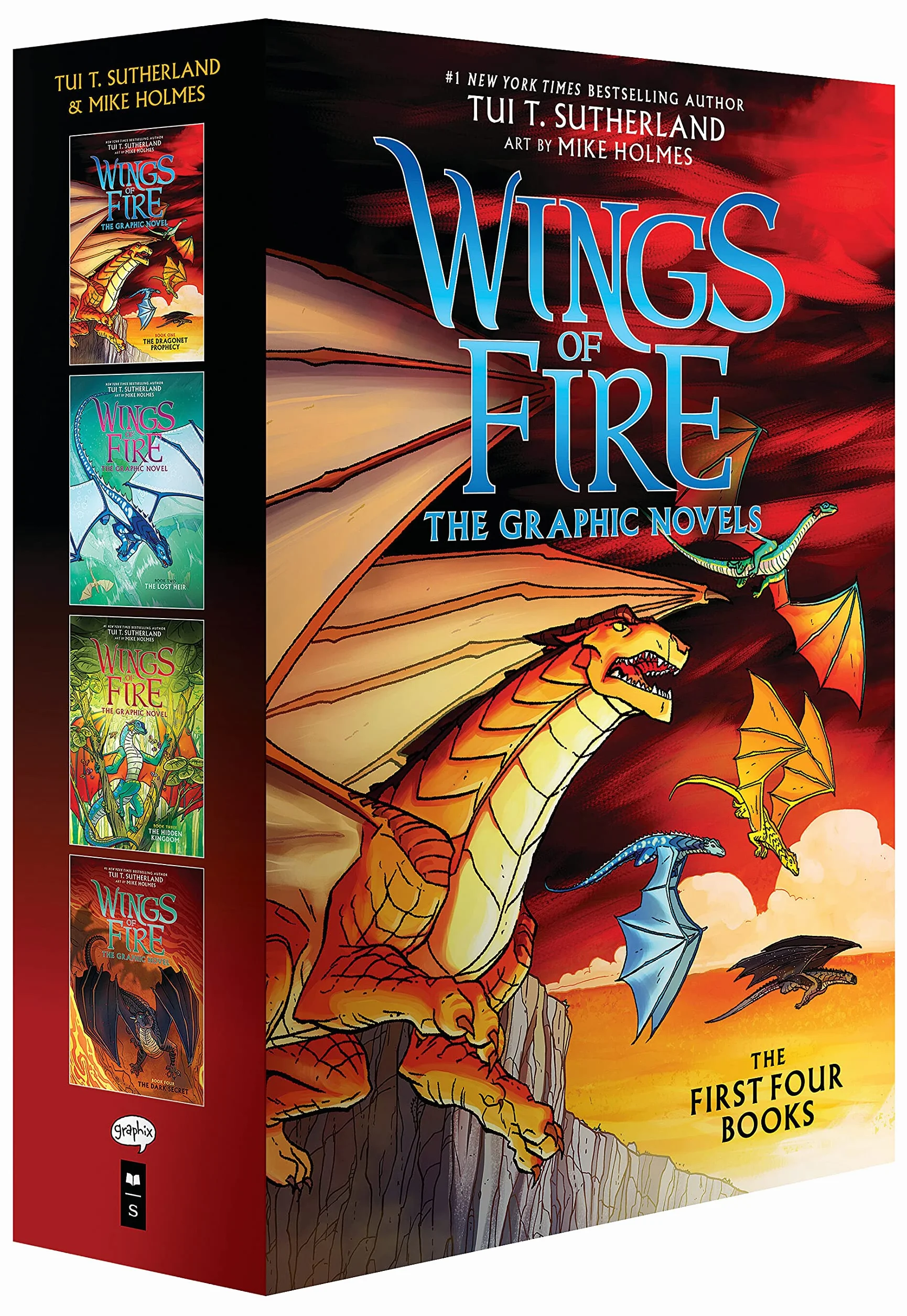 Wings of Fire #1-#4: A Graphic Novel Box Set (Wings of Fire Graphic Novels #1-#4): The Dragonet Prophecy / The Lost Heir / The Hidden Kingdom / The Dark Secret