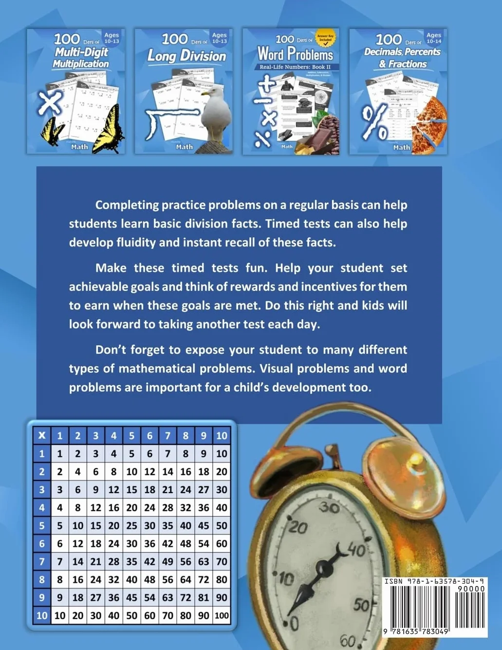 Humble Math - 100 Days of Timed Tests: Division, Grades 3-5, Math Drills, Digits 0-12, Reproducible Practice Problems